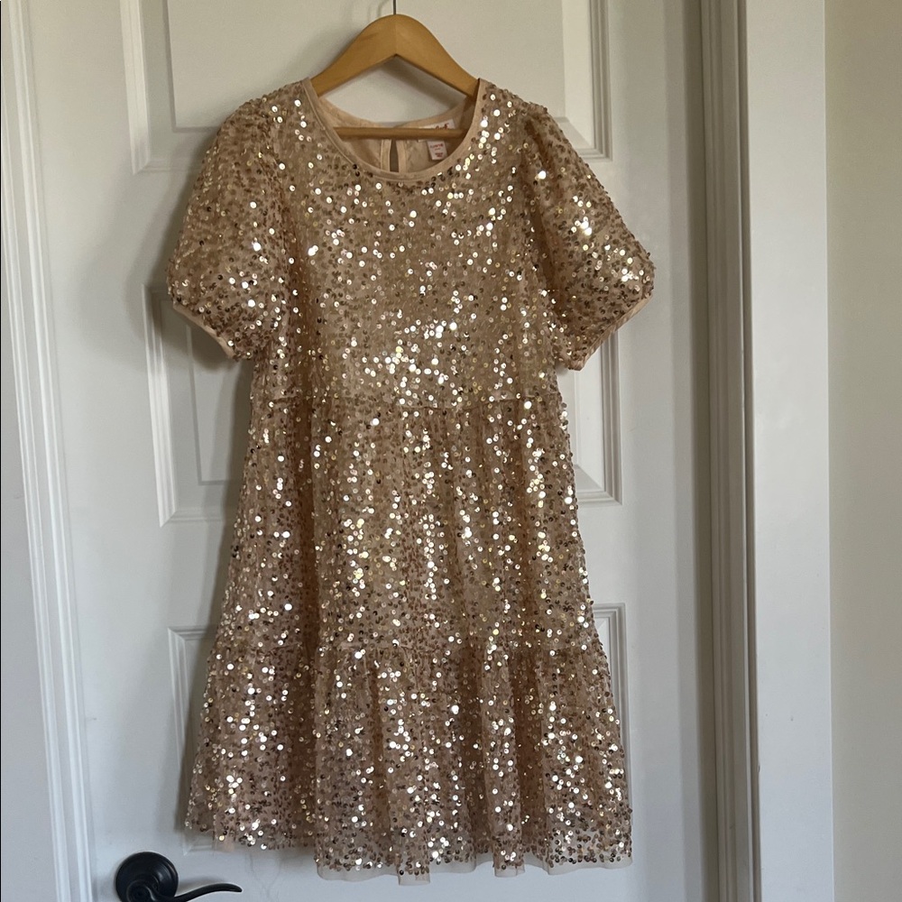 Cat & Jack Glittering Gold Kids Dress
